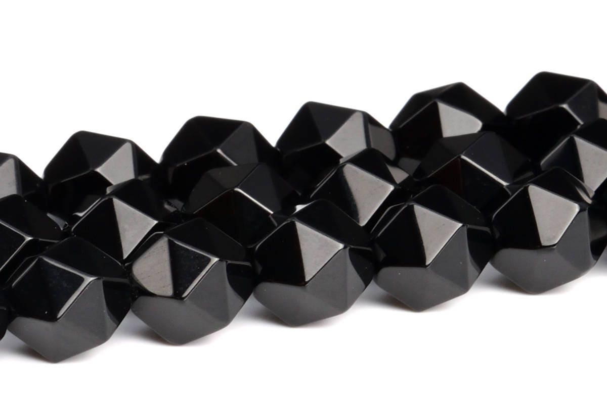 Black Faceted Star Cut Agate Beads Grade Aaa Natural Loose Beads 6mm 8mm 10mm Bulk Lot Options