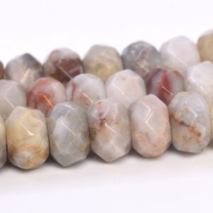 Crazy Lace Agate Beads Grade AAA Genuine Natural Gemstone Faceted Rondelle Loose Beads 6MM 8MM Bulk Lot Options
