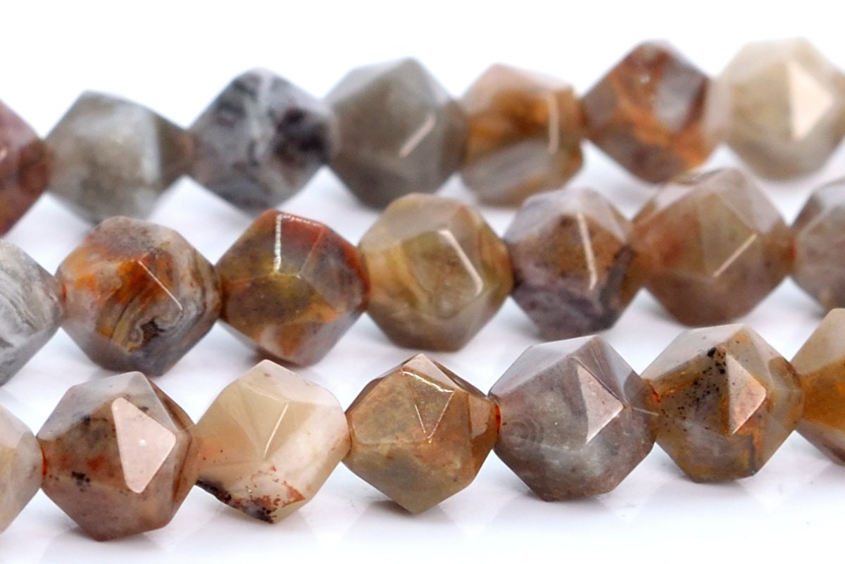 Crazy Lace Agate Beads Star Cut Faceted Grade Aaa Genuine Natural Gemstone Loose Beads 5-6mm 7-8mm 9-10mm Bulk Lot Options