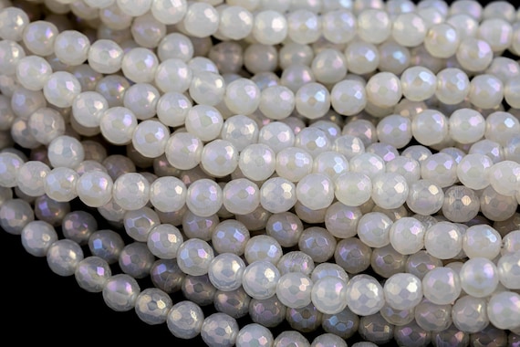 Mystic Ab Rainbow Agate/ Chalcedoney, Faceted Round Sizes 4mm, 6mm, 8mm, 10mm, 12mm Aaa Quality Gemstone Beads