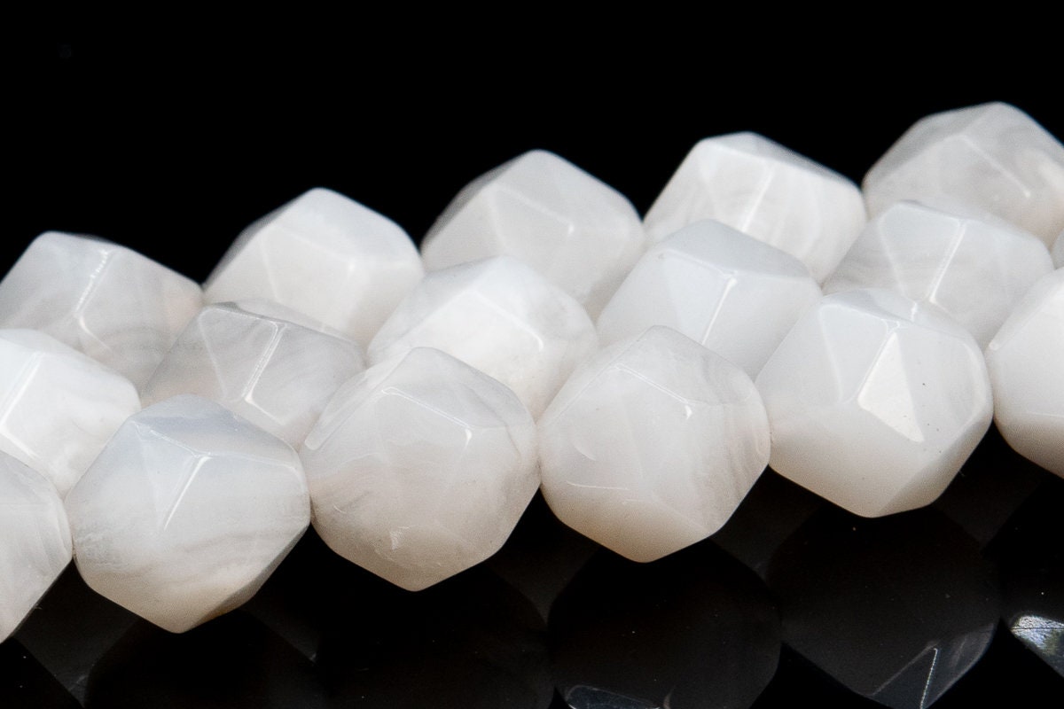 White Crazy Lace Agate Beads Star Cut Faceted Genuine Natural Grade Aaa Gemstone Loose Beads 6mm 8mm 10mm Bulk Lot Options
