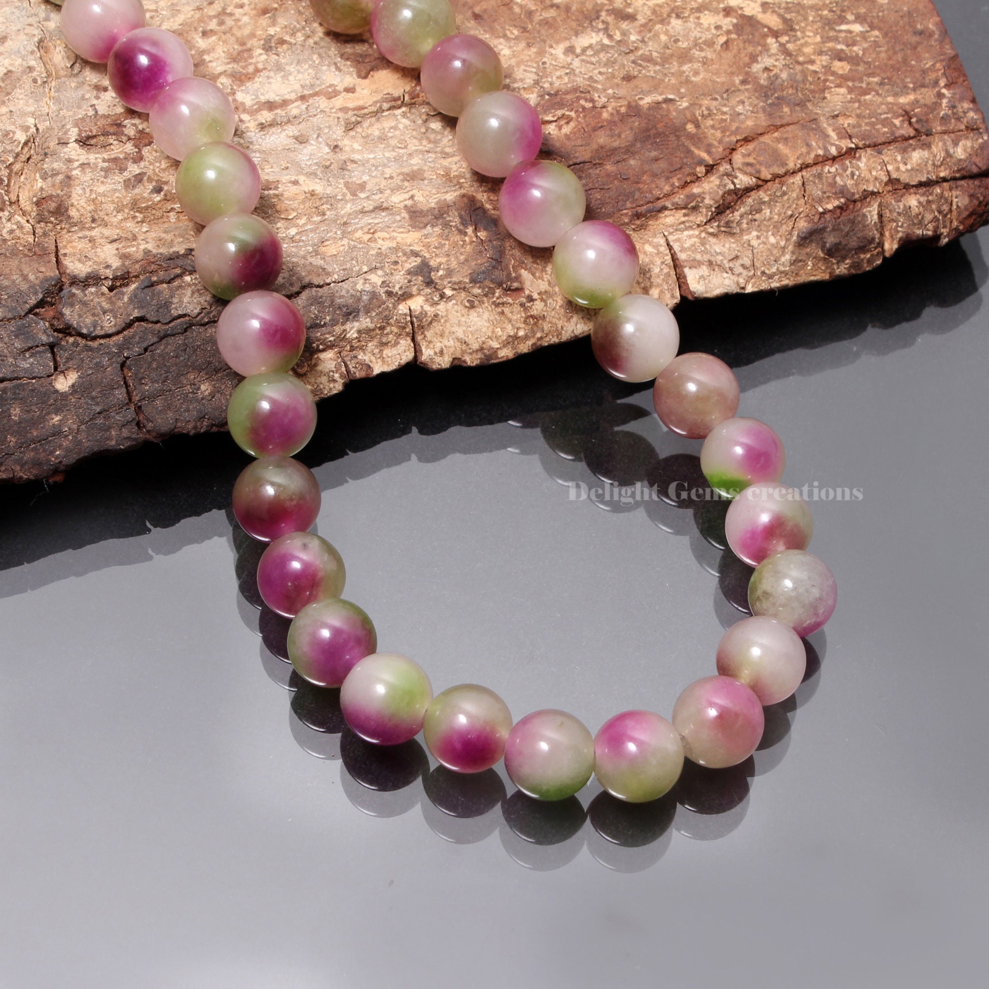 10mm Candy Agate Beaded Necklace, Smooth Round Gemstone, 15-24 Inch 10mm Candy Agate Beaded Necklace, Smooth Round Gemstone, 15-24 Inch