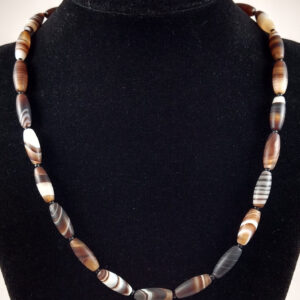 Banded Agate And Sterling Silver Necklace Handmade By Chris Hay