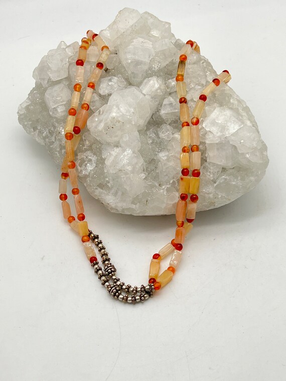 Agate Beaded Necklace-18"