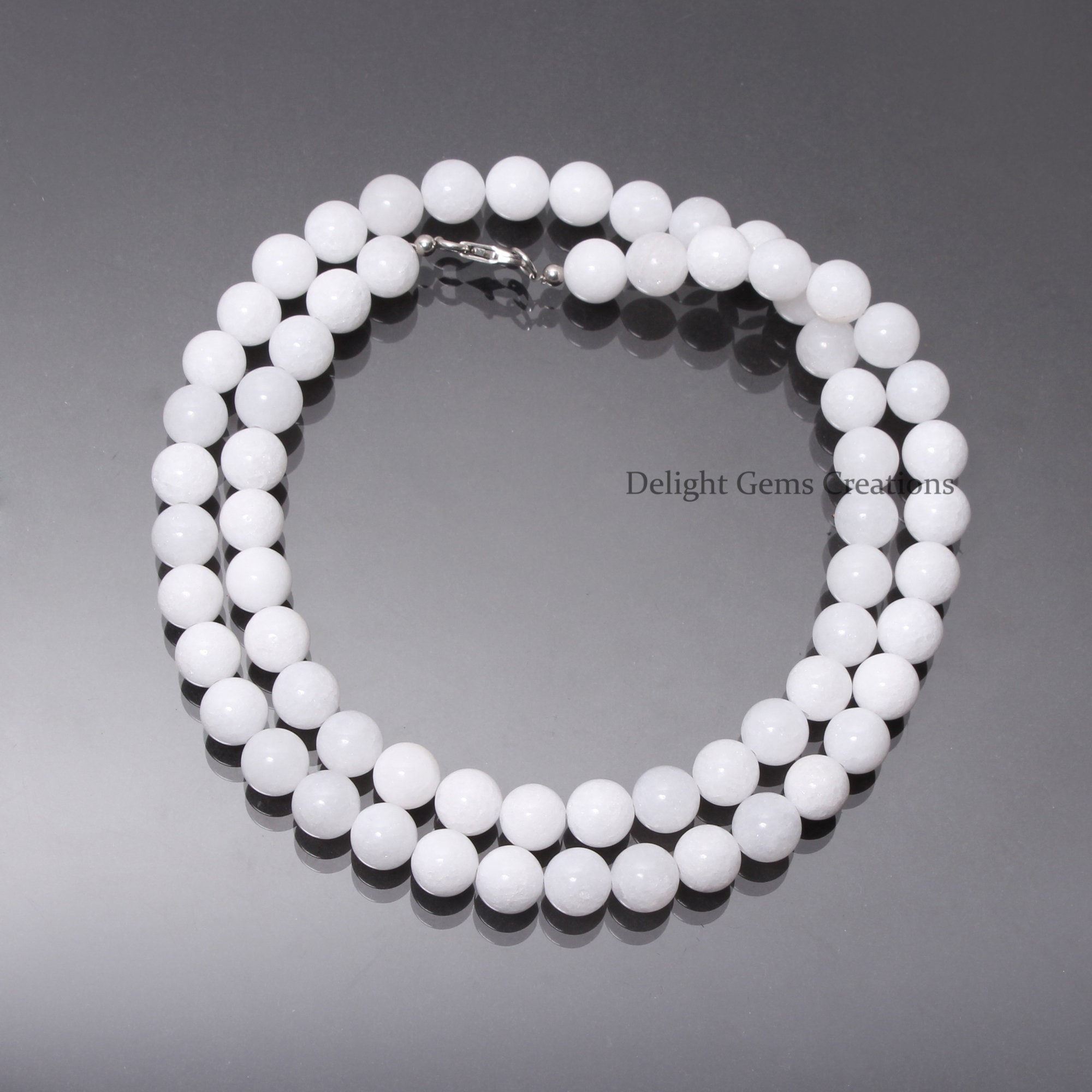 Natural White Agate Smooth Round Beads Necklace, 8mm Agate Round Bead Necklace, Agate Beaded Jewelry, Beaded Necklace Jewelry, Gift For Her Natural White Agate Smooth Round Beads Necklace, 8mm Agate Round Bead Necklace, Agate Beaded Jewelry, Beaded Necklace Jewelry, Gift For Her