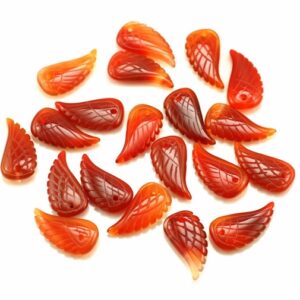 24X12MM Red Agate Gemstone Carved Angel Wing Beads BULK LOT 2,6,12,24,48 (90187149-001)