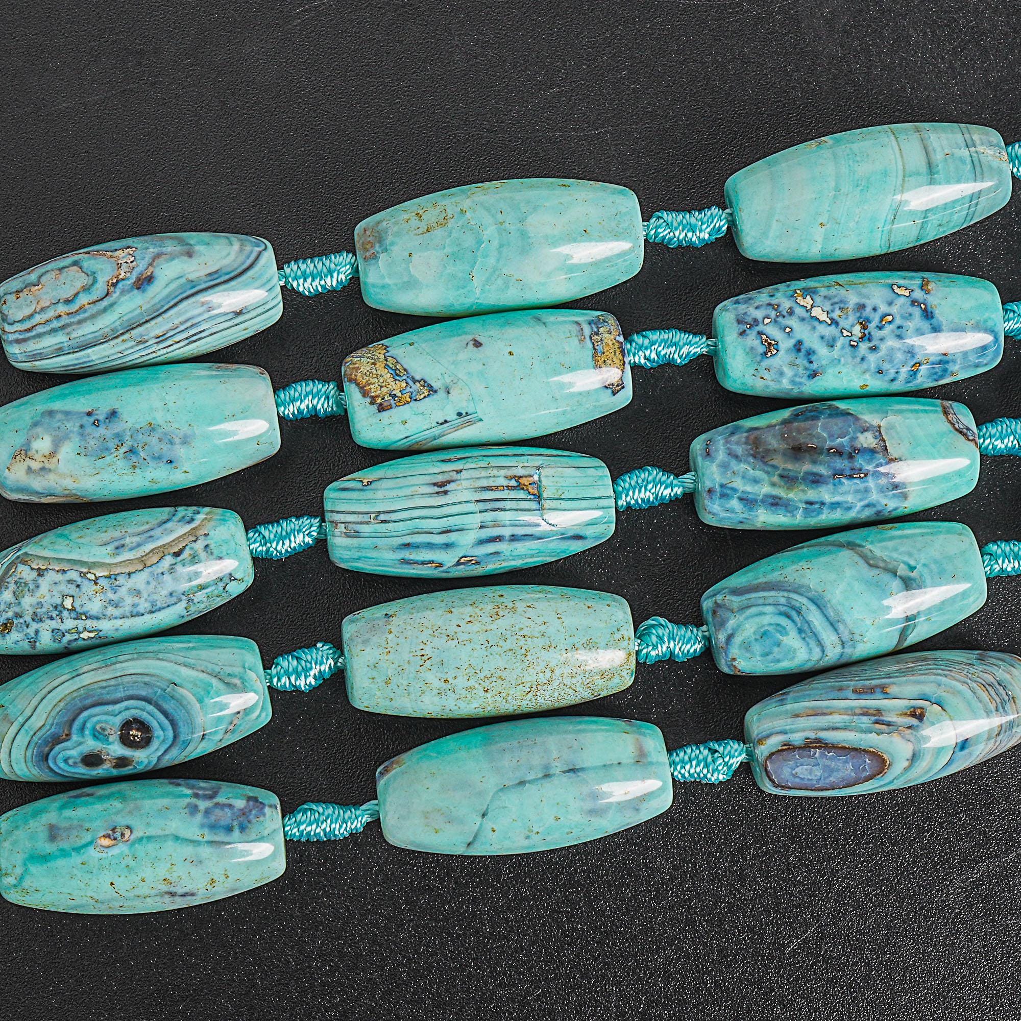30x13mm Blue Dragon Skin Agate Aka Blue Crazy Lace Agate Beads Grade Aa Gemstone Drum Barrel Loose Beads 15" Bulk Lot Options