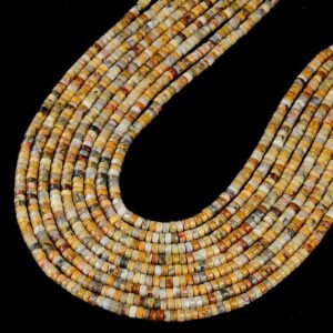 4X2MM Crazy Lace Agate Gemstone Heishi Discs beads Loose Beads BULK LOT 1,2,6,12 and 50 (P16)