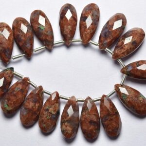 6 Pcs - Beautiful Natural Faceted Rare Red Agate Side Drilled Pear Briolettes - Size is 7x15 mm #1870