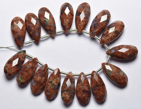 6 Pcs - Beautiful Natural Faceted Rare Red Agate Side Drilled Pear Briolettes - Size Is 7x15 Mm #1870