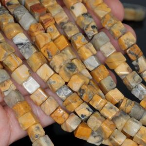 6mm Crazy Lace Agate Gemstone Square Cube Loose Beads 15 Inch Full Strand (90182228-a116)