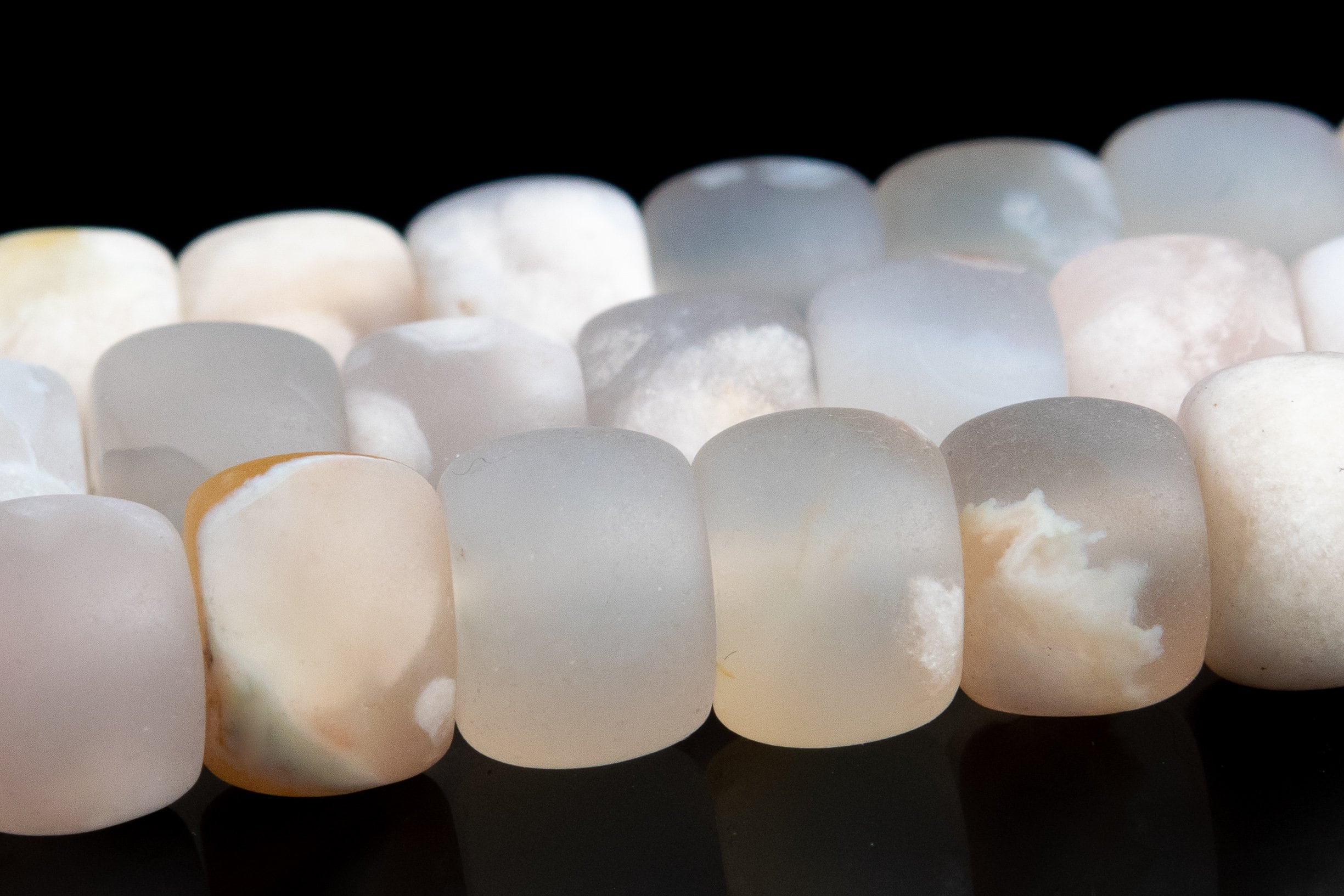 8x6mm Matte Multicolor Cherry Blossom Agate Bead Drum Tube Grade B Genuine Natural Gemstone Loose Beads 15" / 7.5" Bulk Lot Options (120149) 8x6mm Matte Multicolor Cherry Blossom Agate Bead Drum Tube Grade B Genuine Natural Gemstone Loose Beads 15" / 7.5" Bulk Lot Options (120149)
