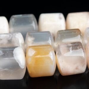 8x8MM Multicolor Cherry Blossom Agate Beads Tube Grade B Genuine Natural Gemstone Loose Beads 15" / 7.5" Bulk Lot Options (120151)
