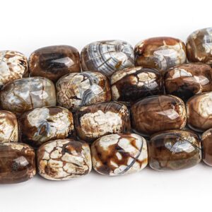 Brown Crazy Lace Agate Beads Gemstone Barrel Drum Loose Beads 10x14mm 12x16mm Bulk Lot Options
