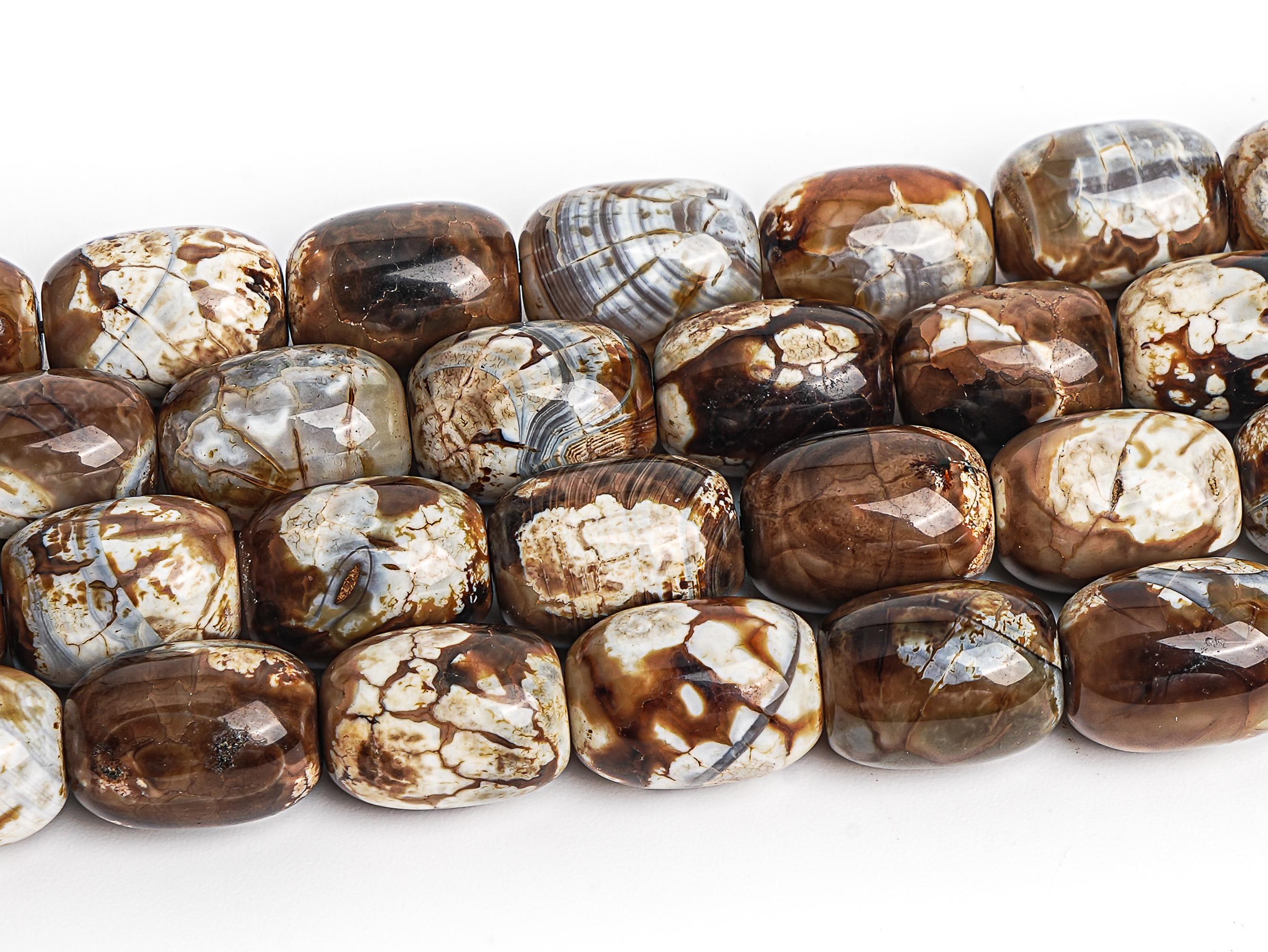 Brown Crazy Lace Agate Beads Gemstone Barrel Drum Loose Beads 10x14mm 12x16mm Bulk Lot Options
