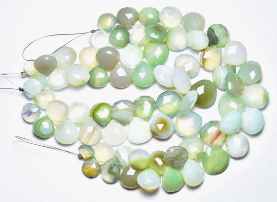 Agate Heart Beads - 7 Inches - Natural Finest Quality Agate Faceted Heart Briolettes - Size Is 10-13 Mm #483