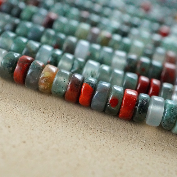 Indian Blood Agate Beads (heishe)(smooth)(4mm)(15"strand)