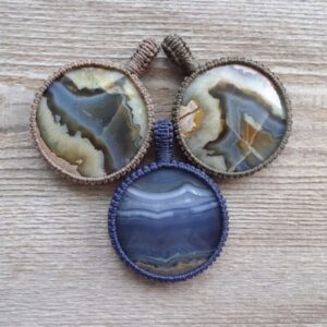 Statement Natural Gray Agate Macrame Pendant Necklace, Large Big Round Stone Pendant Stone, Gemstone Pendants Statement Natural Gray Agate Macrame Pendant Necklace, Large Big Round Stone Pendant Stone, Gemstone Pendants