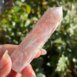 Cherry Blossom Agate Point: Pink Flower Agate Crystal Tower (54.4g)