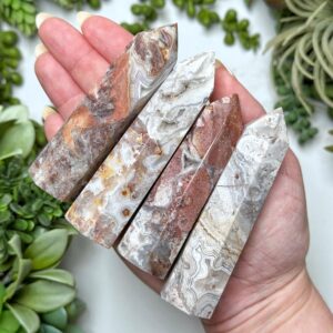 Crazy Lace Agate Point | 2-3 Oz | - (polished Crystal Tower, Sacral Chakra, Healing Stone)