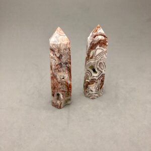 Crazy Lace Druzy Agate Point For Crystal Collections, Crystal Magic, Crystal Grids, Protection, Harmony, Increased Self Esteem, Joyfulness