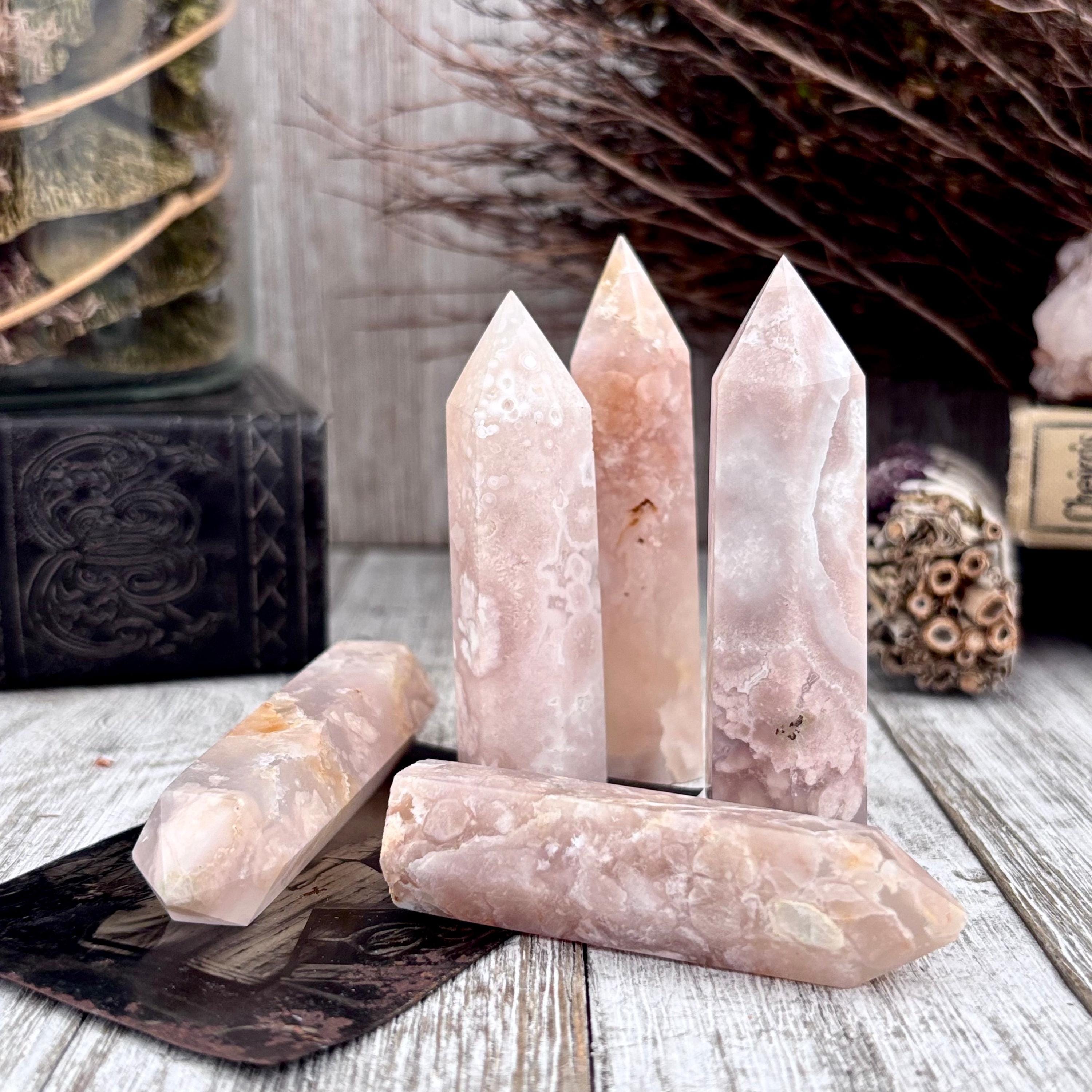 Flower Agate Crystal Point Self Standing / Foxlarkcrystals