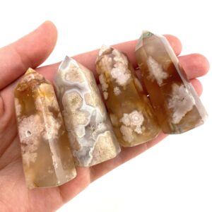 Flower Agate Polished Point | Polished Natural Crystal Tower (root Chakra)