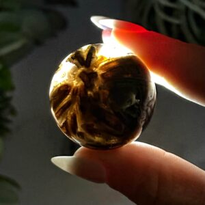 Stick Agate Sphere | 25mm | - #4 (polished Brown Crystal Ball, Root Chakra, Healing Stone, Grounding)
