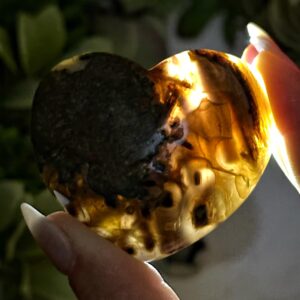 Stick Agate Heart | 62g | - #2 (polished Brown Crystal Carving, Root Chakra, Healing Stone, Grounding)