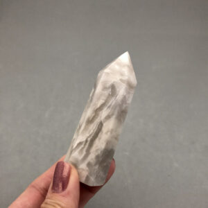 White Lace Agate Banded Agate Crystal Point (3 1/4" Tall) Metaphysical Crystal Point Meditation Crystal Gift Idea Spiritual Home Decor Gift
