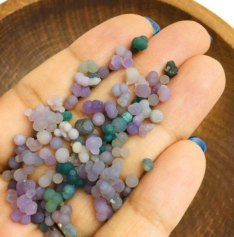 10g Mini Grape Agate Lot: Raw Purple Crystal Gemstone (100-150 Pieces)