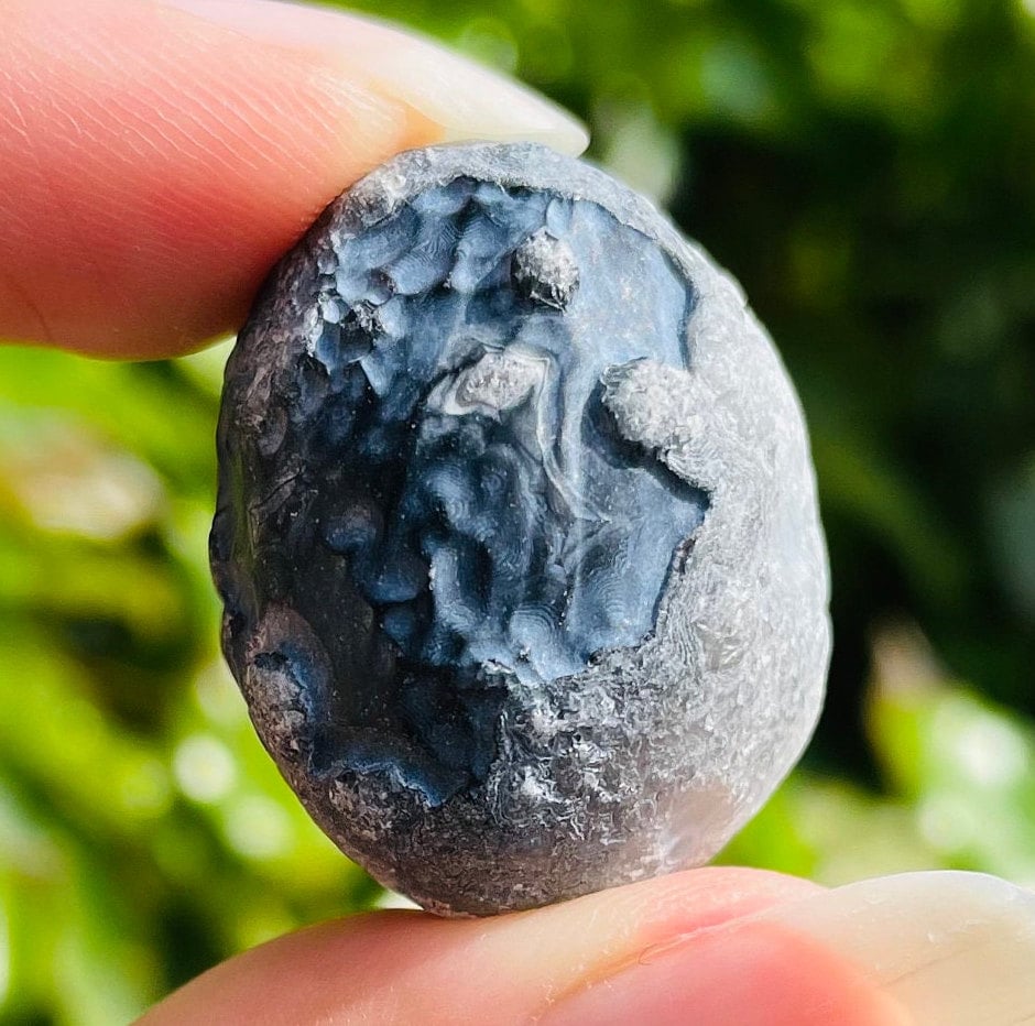 Black Gobi Eye Agate: Xl Raw Mongolian Desert Stone (29x25mm) 19.5g