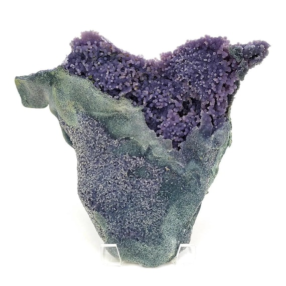 Grape Agate “blooming Flower” Crystal Cluster, Extra Large 11" Specimen, Rare Purple & Green Chalcedony With Sparkling Botryoidal Formation Grape Agate “blooming Flower” Crystal Cluster, Extra Large 11" Specimen, Rare Purple & Green Chalcedony With Sparkling Botryoidal Formation