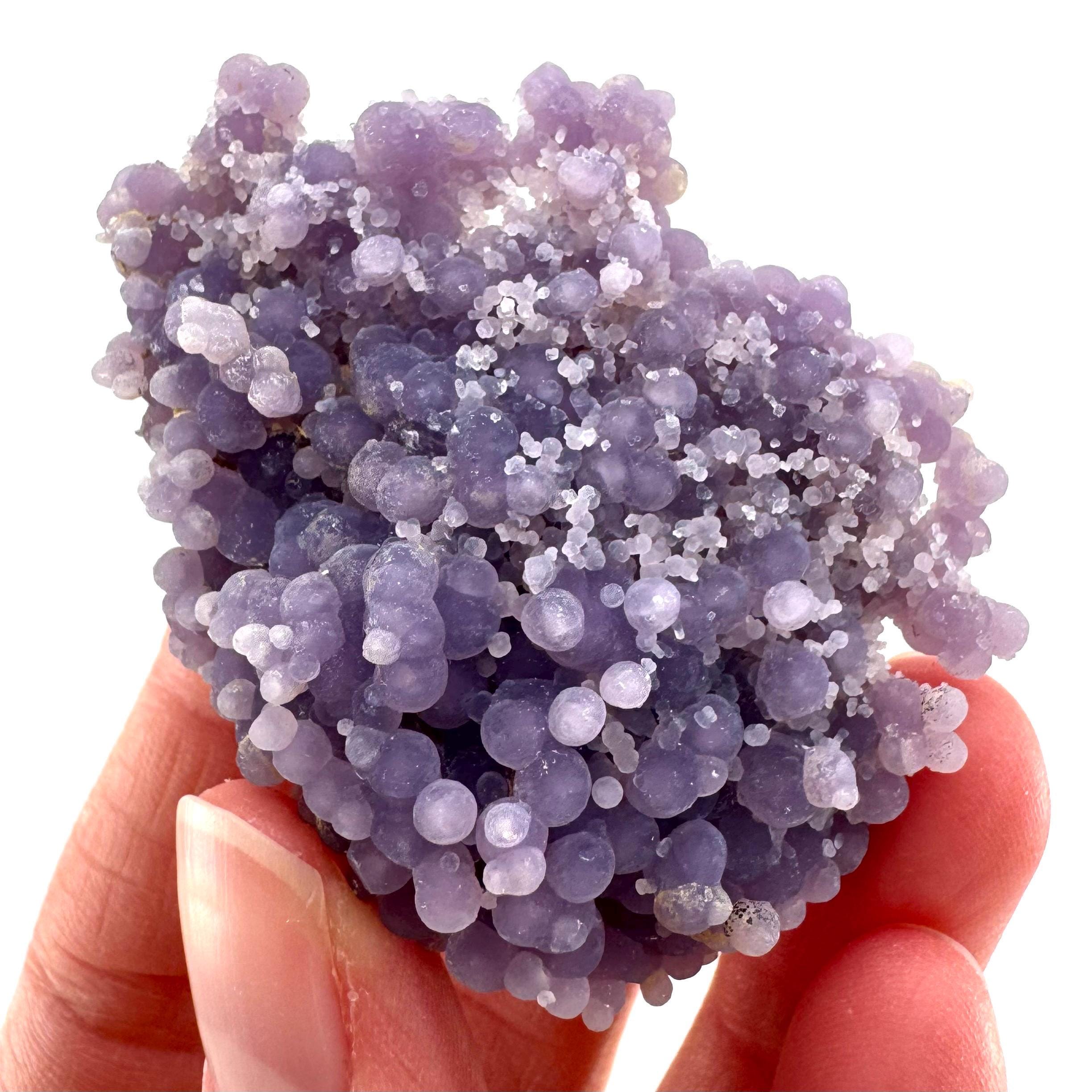 Grape Agate | Botryoidal Crystal Cluster, Purple Mineral Specimen From Indonesia