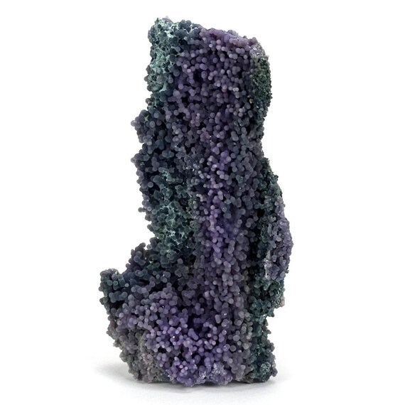Grape Agate Mineral Specimen, Large 3.7 Lb Natural Purple Blue Green Crystal Cluster, Rare Botryoidal Texture, Collector Display Stone