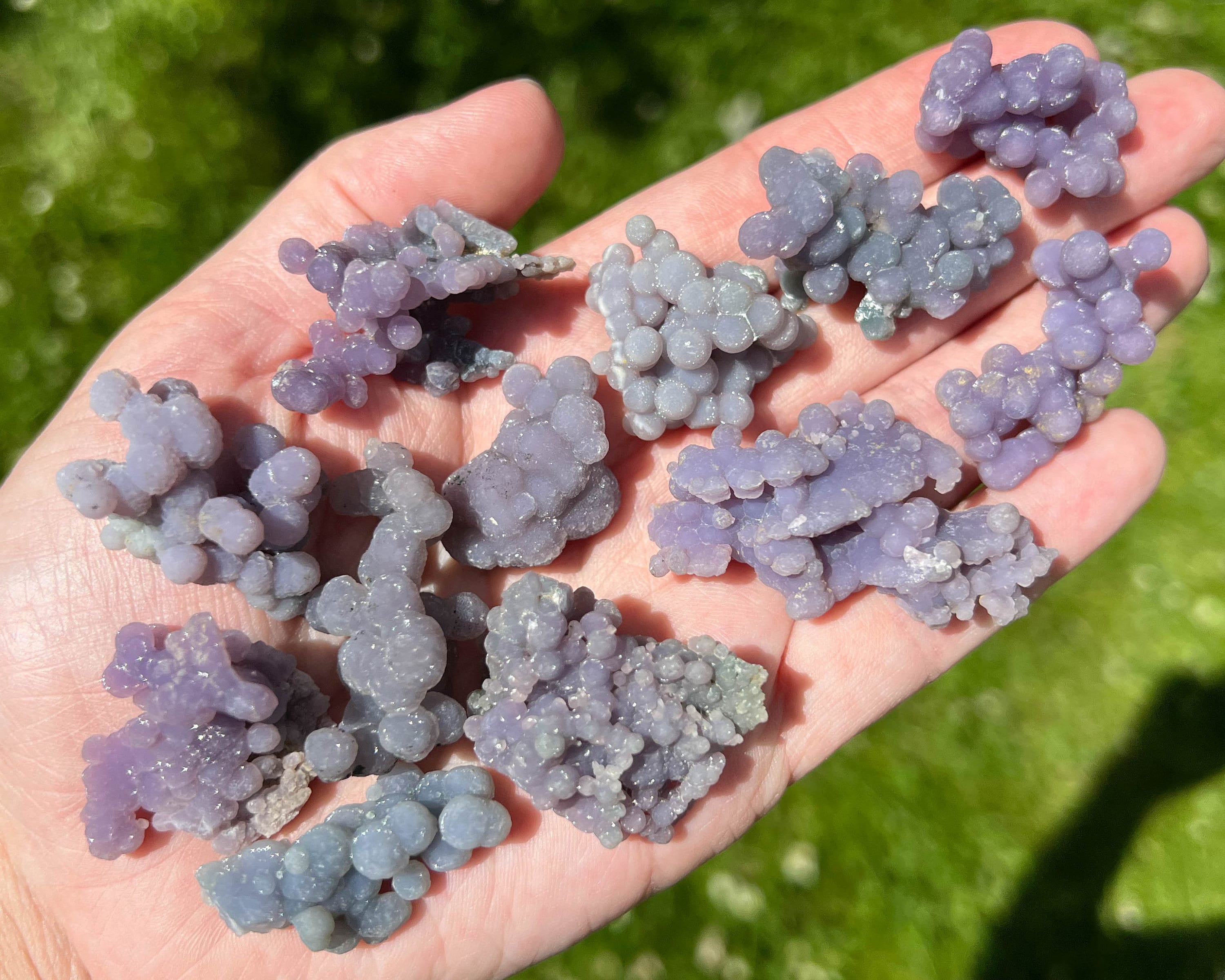 Lot Of 12 Small Grape Agate Clusters, Purple Botryoidal Chalcedony, Druzy, Adult Party Favors, Witchy Gifts For Her, Gifts For Friends #3