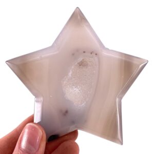 Polished Agate Druzy Star | Crystal Geode (8.5cm)