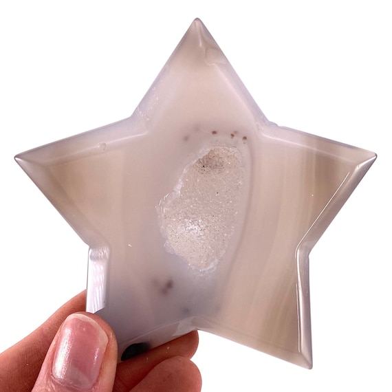Polished Agate Druzy Star | Crystal Geode (8.5cm)