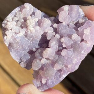 Grape Agate Heart: Purple Druzy Chalcedony Cluster #13
