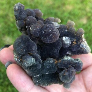 Sparkly Purple Grape Agate Cluster, Botryoidal Chalcedony With Druzy Velvet #14