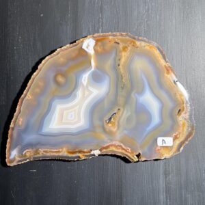 Undyed Agate Slice – Large Raw Edge Display Stone, Home Decor