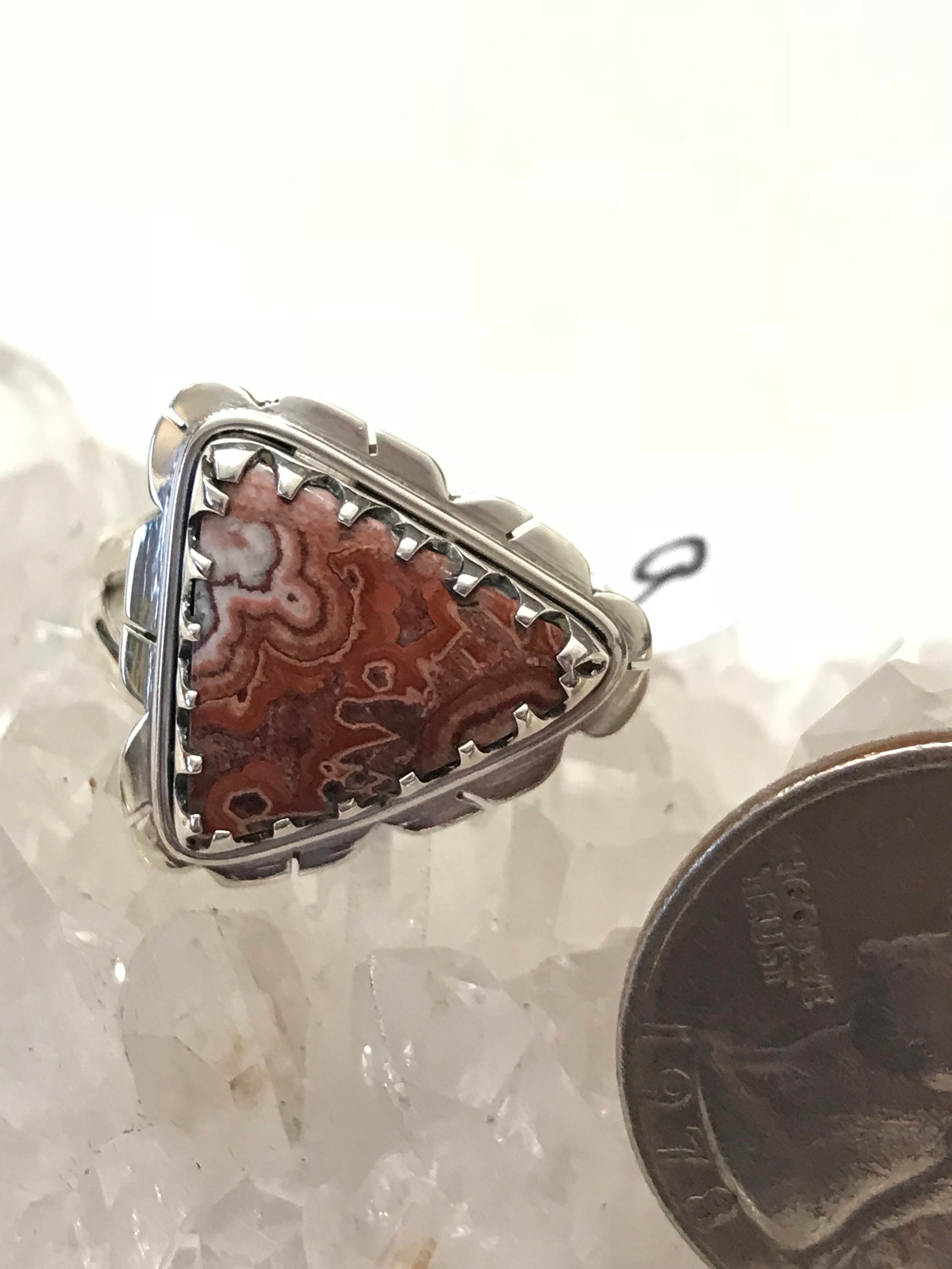 Crazy Lace Agate Ring Size 9