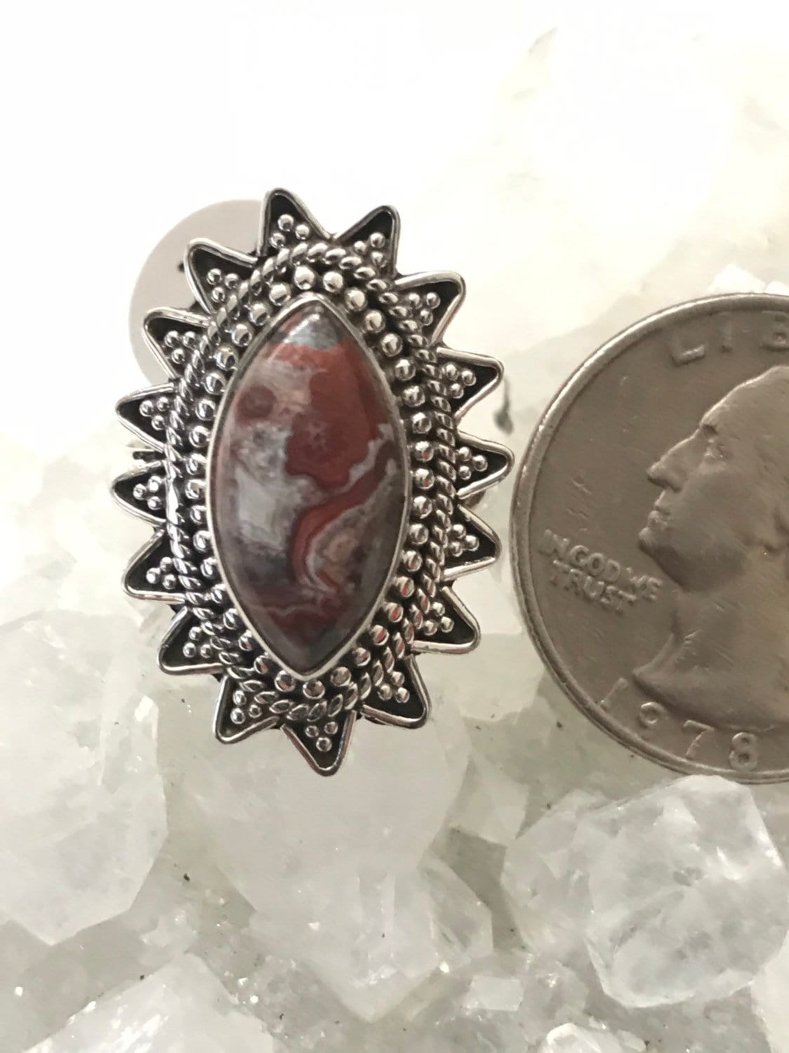 Laguna Lace Agate Ring Size 7 1/2