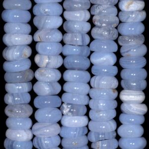 10x5-10x4mm Chalcedony Blue Agate Gemstone Grade Aa Rondelle Loose Beads 16 Inch Full Strand (80002733-a170)