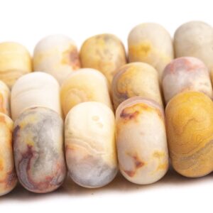 10x6MM Matte Orange Cream Crazy Lace Agate Beads Grade AAA Genuine Natural Gemstone Rondelle Loose Beads 15"/ 7.5" Bulk Lot Options (111218)