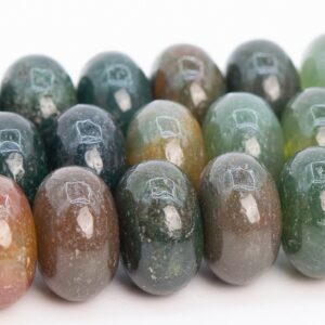 10x6MM Multicolor Indian Agate Beads Grade AAA Genuine Natural Gemstone Rondelle Loose Beads 15" / 7.5" Bulk Lot Options (110711)