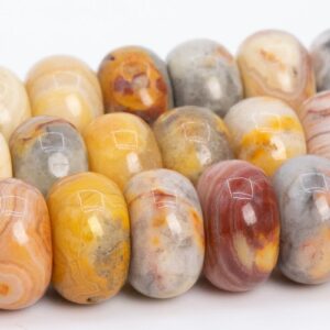 10x6mm Orange Cream Crazy Lace Agate Beads Grade Aaa Genuine Natural Gemstone Rondelle Loose Beads 15" / 7.5"bulk Lot Options (111216)