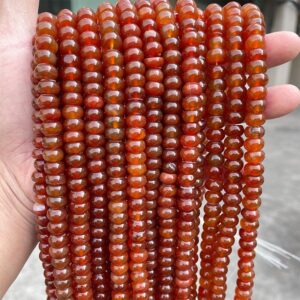 6×10mm Red Agate Rondelle Beads,abacus Agate Beads,whell Beads,flat Beads, Spacer Beads Wholesale Supply,one Strand 15",rondelle Beads