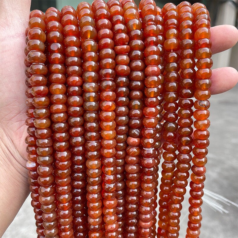 6×10mm Red Agate Rondelle Beads,abacus Agate Beads,whell Beads,flat Beads, Spacer Beads Wholesale Supply,one Strand 15",rondelle Beads