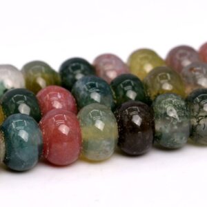 6x4MM Indian Agate Beads Grade A Natural Gemstone Rondelle Loose Beads 15" / 7.5" Bulk Lot Options (102215)